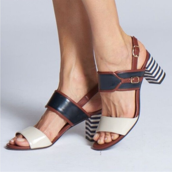 Anyi Lu Maria Italian Leather Block Heel Sandals - Picture 1 of 16